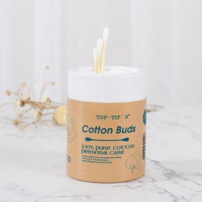 China 100PCS Disposable Q Tips Daily Use Ear Stick OEM Swab Cotton Bamboo Cleaning Buds for sale