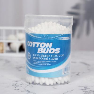 China 100% Eco Friendly Easy Open Box 100PCS Ears Cleaning Q Tips Buds Cotton Swabs for sale