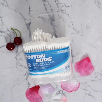 China 350PCS Daily Use Daily Use OEM Stick Cotton Bud Cleaning Q Tips Plastic Cotton Swabs for sale