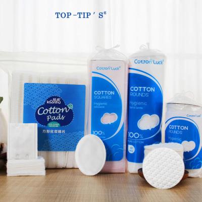 China OEM Disposable Natural Soft Square Round Face Makeup Remover Pads Cosmetic Cotton Pads for sale