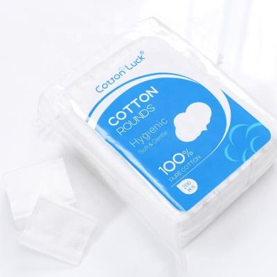 China Wholesale Disposable / Eco-friendly 200PCS Skin Care Cotton Facial Pads Square Makeup Remover Pads for sale