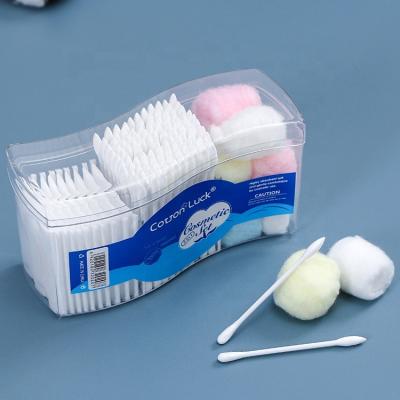 China Disposable 3 / Eco - Friendly In 1 OEM Cosmetic Makeup Tools Cotton Ball Set Cotton Pads Cotton Buds Set for sale