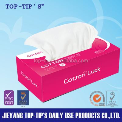 China Hot Selling 100pcs Disposable Cotton Tissue Comfortable Facial Tissue for sale