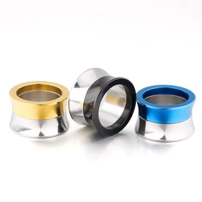 China FASHIONABLE Stainless Steel Two Color Splicing Wheel Ear Expansion Human Body Puncture Hypoallergenic for sale