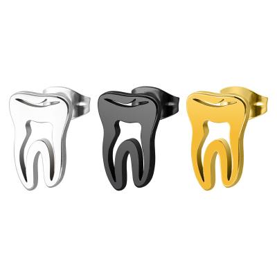 China FASHIONABLE Personality Overdone Teeth Stainless Steel Stud Earrings For Men for sale