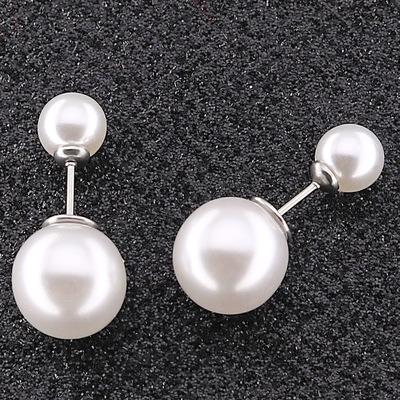 China FASHIONABLE New Popularity Hot Selling Pearl Round Stainless Steel Earrings Jewelry for sale