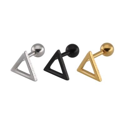 China FASHIONABLE small triangle cavity earrings soft and beautiful temperament stainless steel hypoallergenic earrings for sale