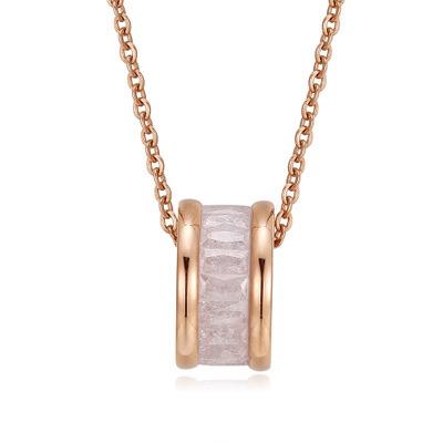 China Europe and America Size Small Cylinder Shiny Crystal Necklace for Women for sale