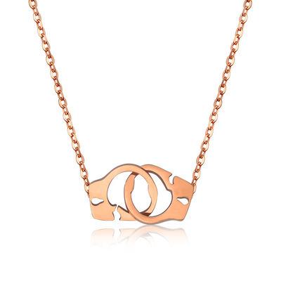 China 2021 New Promotion Ladies Rose Gold Lock Stainless Steel TRENDY Pendant Necklace For Women for sale