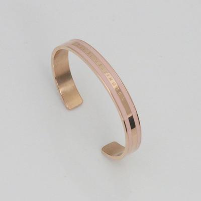 China Vintage Lovers Bracelet Carved Open Letter Bangle Stainless Steel Bracelet for sale