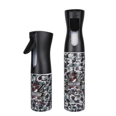 China Water Transfer Painting 300ML Capacity Automatic Barber Continuous Mist Bottle High Pressure Camouflage for sale