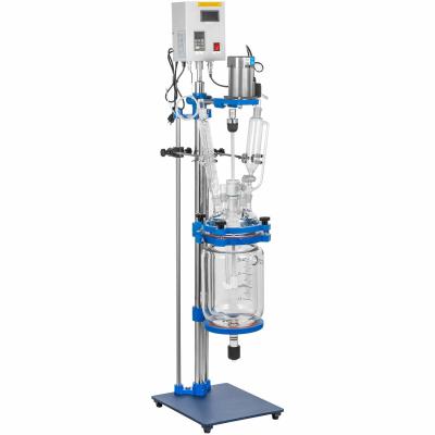 China 5L Laboratory Glass Reactor, Jacketed Glass Reactor for sale