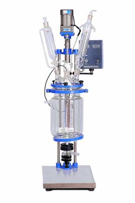 China 5L Glass Reactor Jacketed Double Layer Glass Reactor For Lab for sale