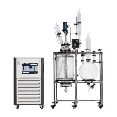 China UL Certificate Double Layers Jacketed 5L 10L 20L 50L 100L 200L Glass Chemical Reactor for sale