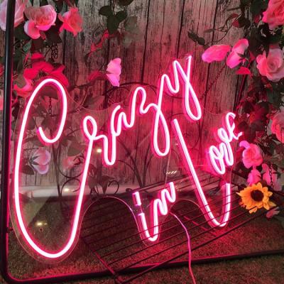 China Wall Mounted Crazy In Love Neon Sign Engagement Party Neon Led Sign For Party Decoration for sale