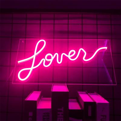 China Love Shape Wall Mounted Neon Sign Wedding Engagement Neon Sign For Party Decoration for sale