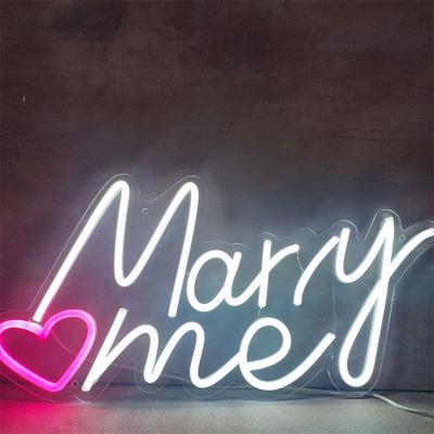 China Wall Mounted / Hanging Marry Me Wedding Neon Sign Led Neon Light Sign For Party Used for sale