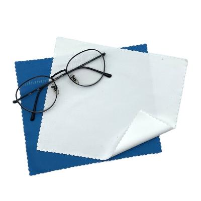 China Cleaning Glass Hot Silver Printing Micro Fiber Glasses Cleaning Cloth , Microfiber Cleaning Cloth For Glasses for sale