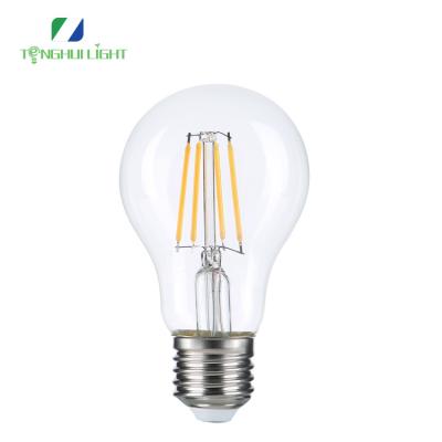 China New residential popular led bulb a60 4w 6w 8w E27 B22 Vintige filament bulb with clear/amber/opal/colored glass for sale