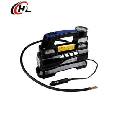 China Double Cylinder Black Car Tire Inflator Air Compressor Oil Free Pump for sale