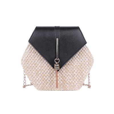 China Fashion Elegant Style Chain Wholesale Lady Mini Bag Cell Phone Bags Women Handbag Straw Shoulder Bags for sale