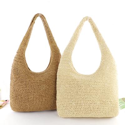 China 2021 Fashion Multifunctional Women's Purpose Straw Bag Wholesale Natural Extra Large Tote Straw Bag Summer Beach Bali Handwoven Paper Straw Bag for sale