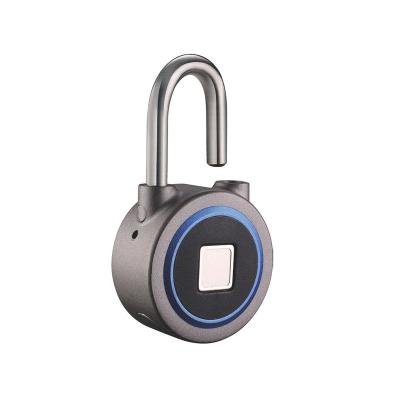 China Small Round Apartment Smart Fingerprint Padlock Security Iron Padlock With Fingerprint Reader for sale