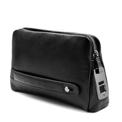 China 0.5 Seconds To Open Real Leather Fingerprint Lock Men's Wallet Clutch Purse Anti Theft Fingerprint Padlock Supplier 245*60*145mm for sale