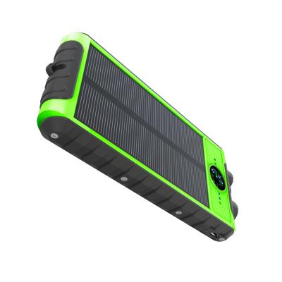 China Green Solar Power Color Double Highlight Lamp Dual Flashlight Input Bank 8000 mAh Outpoot 5V 2A Solar Power for sale