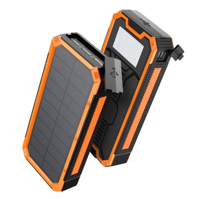 China Outdoor Solar Power Bank 30000mAh QC3.0 Triple USB Fast Charging Rubber Power Bank 30000mAh Fast Charging Support IP66Waterproof Portable Solar Charger For Mobile Camping for sale