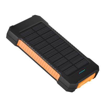 China Custom Portable Dual USB Solar Charger 8000mAh Solar Power Bank LOGO Waterproof Solar Panel Outdoor Large Capacity True for sale