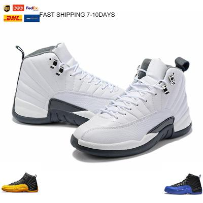 China Mens Rubber Basketball Shoes Jumpman 12 Red Black X Sports Sneaker Game Flu Game Royalty Gym Taxi Royal Michigan Hyper Running Nylon for sale