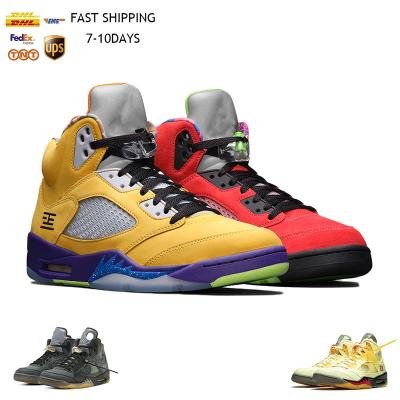 China X Running High Quality Genuine Leather Rubber Jumpman 5 5s Main 3 Fire Oregon Red Men Basketball Shoes Alternate Bel Running Sneakers for sale