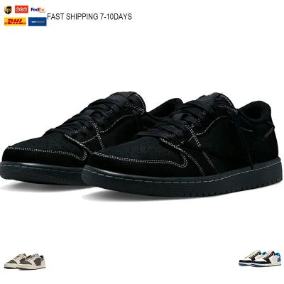 China Rubber With Box Stock X Jumpman 1s Low Basketball Shoes Reverse Mocha Phantom Voodoo Fragment Cactus Mens Black Sports Sneakers for sale