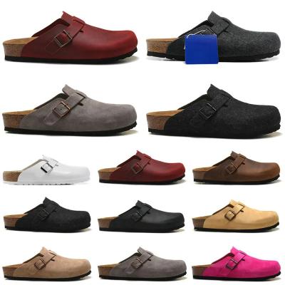 China Quick-Drying Designer Birken Stock Clogs Sandals Mens Womens Slip On Clog Soft Black White Suede Footbed Buckle Strap Leather Shoes for sale