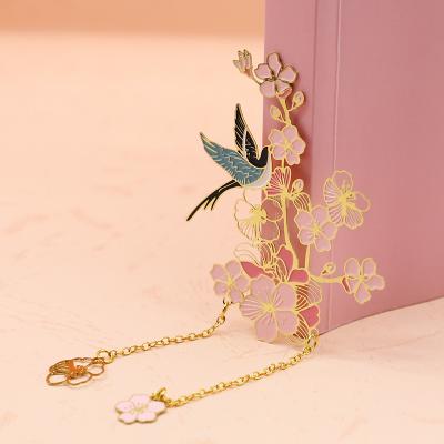 China Hot Selling Europe Custom Flower Metal Flower Enamel Flower Metal Bookmark Factory Soft Metal Bookmarks for sale