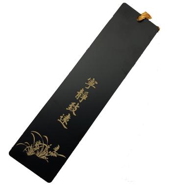 China Europe Manufacturer Custom Metal Bookmark With Leather Wholesale Gold Etched Bookmark for sale