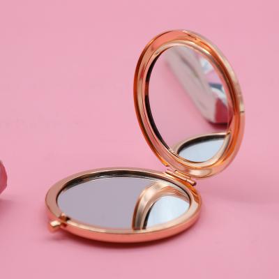 China Wholesale Double Sided Folding Lighted Mirror Metal Pocket Cosmetic Mirror for sale