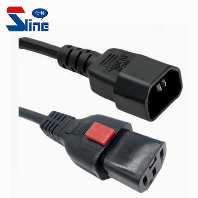 China Home Appliance IEC Power Extension Cord Socket IEC C13 Lock to C14 UPS or PDU Connection Mains Cable Lead 10A 250V~ for sale