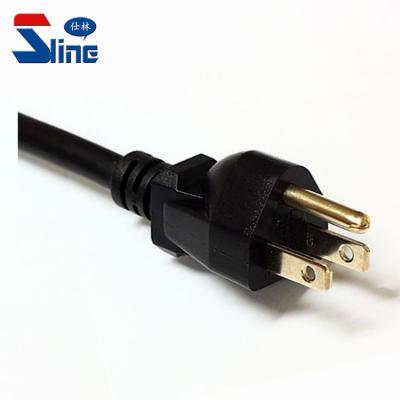 China Home Appliance USA 3 Pin Power Cord Plug Straight NEMA 5-15P With Customizable Cable Used In US Canada America American Market for sale