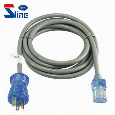 China Home Appliance USA NEMA 5-15P To IEC C13 Medical Grade Transparent Power Cord Plug With Cable Used In US America American Hospital Market for sale