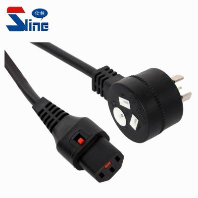 China Australian Home Appliance Piggyback Power Cord Plug To IEC C13 Lock Locking On The Back Of Australia Mains Cable Lead SAA Approval 10A 250V for sale