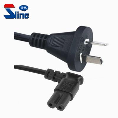 China IRAM 2063 Argentina Standard Home Appliance 2 Pin Plug To IEC 320 C7 Power Cord Angled Cable With IRAM Argentina Certification for sale