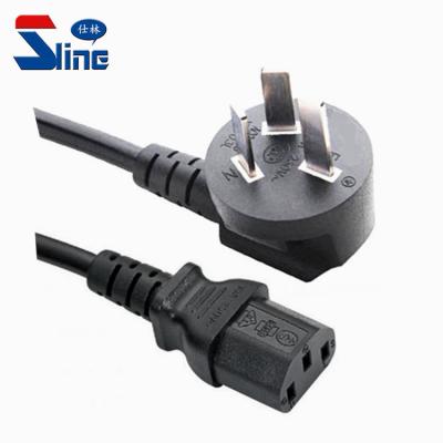 China Home Appliance 10A Angled China 3 Pin Plug To IEC 320 C13 Mains Cord Cable With Chinese CCC Approval for sale