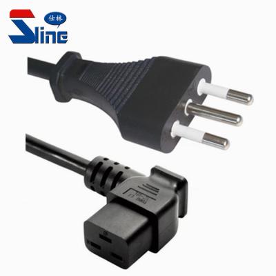 China Italian Home Appliance Power Cord Plug To IEC 320 Rectangular C19 Mains Cable With Italy IMQ Certification for sale