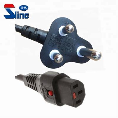 China Home Appliance IS India Plug 1293 to IEC 320 C13 Mains Cord Self-Locking Cable with Indian BRI Certification 16A 250V for sale