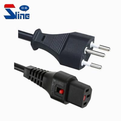 China Swiss Home Appliance T12 Mains Cord Plug To IEC 320 C13 Switzerland Self-Locking Female Lock Mains Cable With SEV Certification 10A 250V for sale