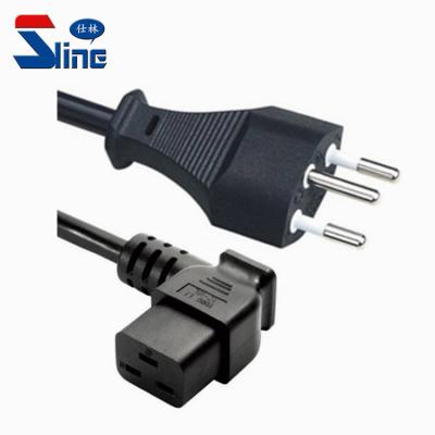 China Swiss Home Appliance T12 Mains Cord Plug To IEC 320 C19 Swiss Rectangular Female Mains Cable With SEV Certification 10A 250V for sale