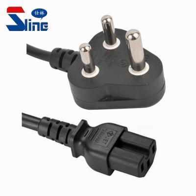 China Home Appliance South Africa 3 Pin Plug To IEC 320 C15 Mains Cord Cable With SABS Certification for sale