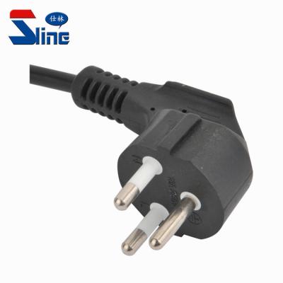 China Angled Home Appliance Thailand 3 Pin Power Cord Plug With Mains Cable TISI Certification for sale